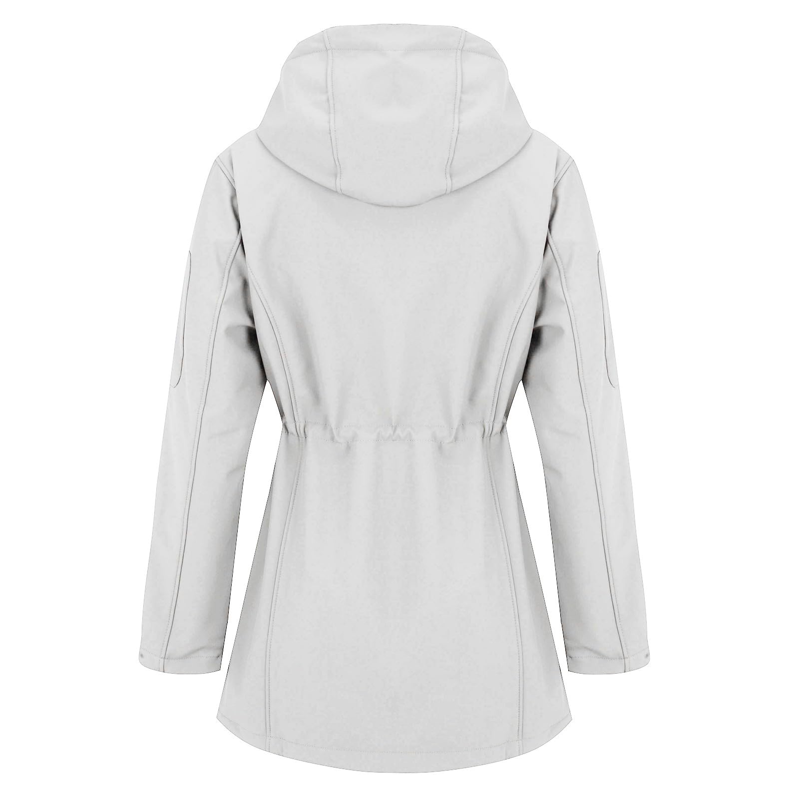 Generisch Giacca antipioggia da donna, lunga e leggera, taglie grandi, giacca per le mezze stagioni, trench, tinta unita, giacca con cappuccio, elegante giacca primaverile antivento, giacca a vento