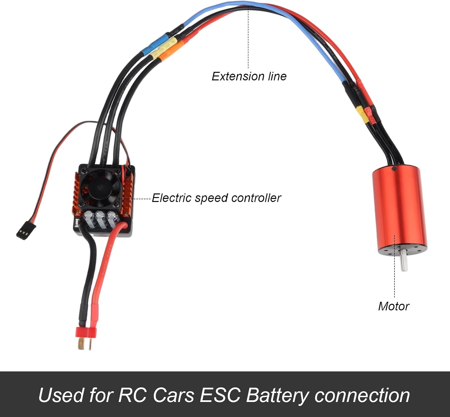 Hobbypark 4mm Banana Plugs Connector Extension Cable Wire for RC Brushless Motor ESC (3-Pack) image 3