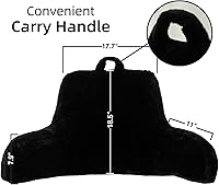 Vista 2 de A Nice Night - Almohada de lectura de pelo sintético, cuña de cama grande para adultos y niños, con reposabrazos, respaldo para sentarse en la Negro