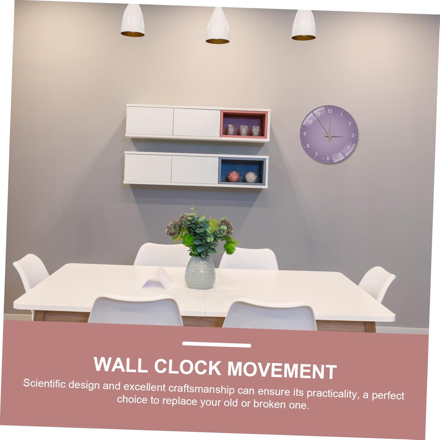 2sets High Torque Quartz Clock Movement Mechanism Clock Hands for Repair Silent Material Easy Installation