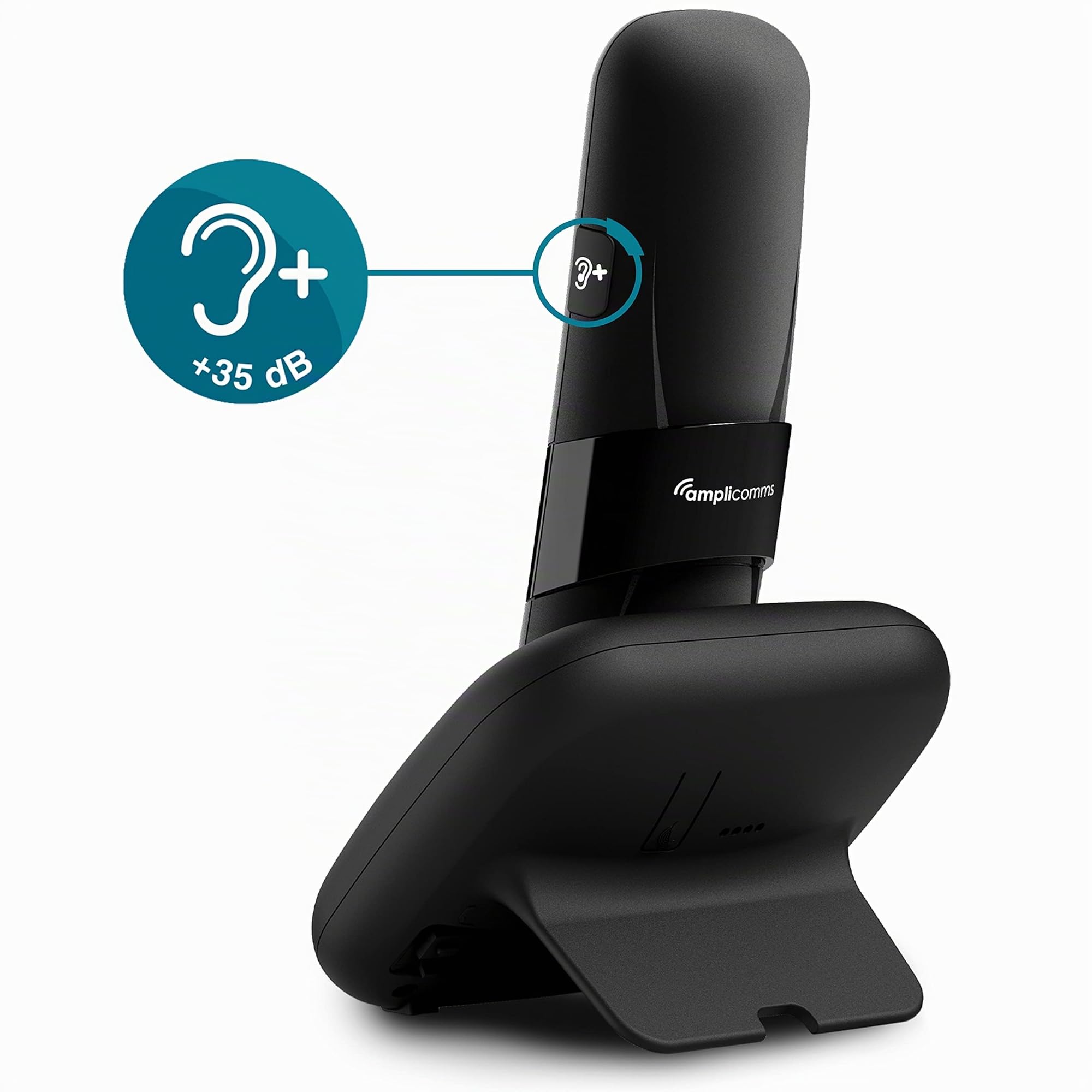Amplicomms BigTel 1583 Trio Telefono cordless DECT con tastiera grande, amplificazione audio, suonerie forti, segreteria telefonica, compatibile con apparecchi acustici, protezione delle chiamate