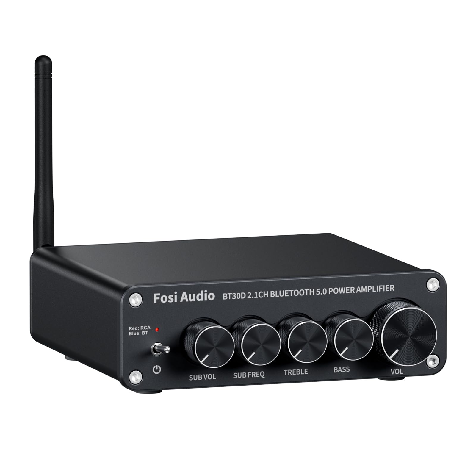 Fosi AudioBT30D Bluetooth 5.0 Stereo Audio Receiver Amplifier 2.1 Channel Mini Hi-Fi Class D Integrated Amp 50 Watt x2+100 Watt for Passive Speakers/Subwoofer Powered Subwoofer