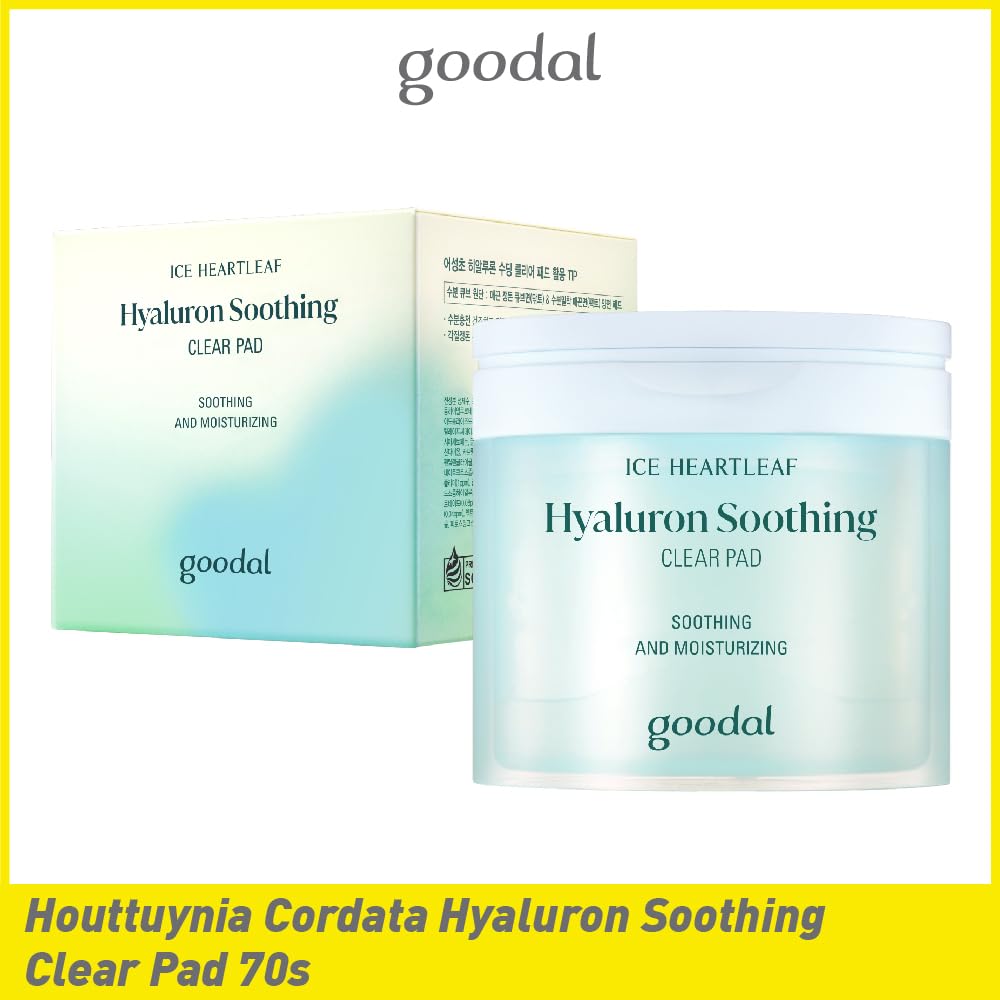 GOODAL Heartleaf Houttuynia Cordata Hyaluron Soothing Clear Pad 70 Sheets, Calming Redness Relief Daily Facial Toner Pad for Sensitive Skin, Korean Skin Care, Instant Cooling - Image 2
