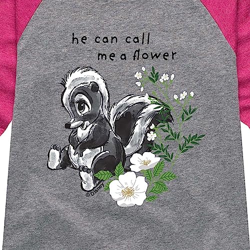 Disney Bambi - Call Me A Flower - Toddler and Youth Girls Raglan Graphic T-Shirt3