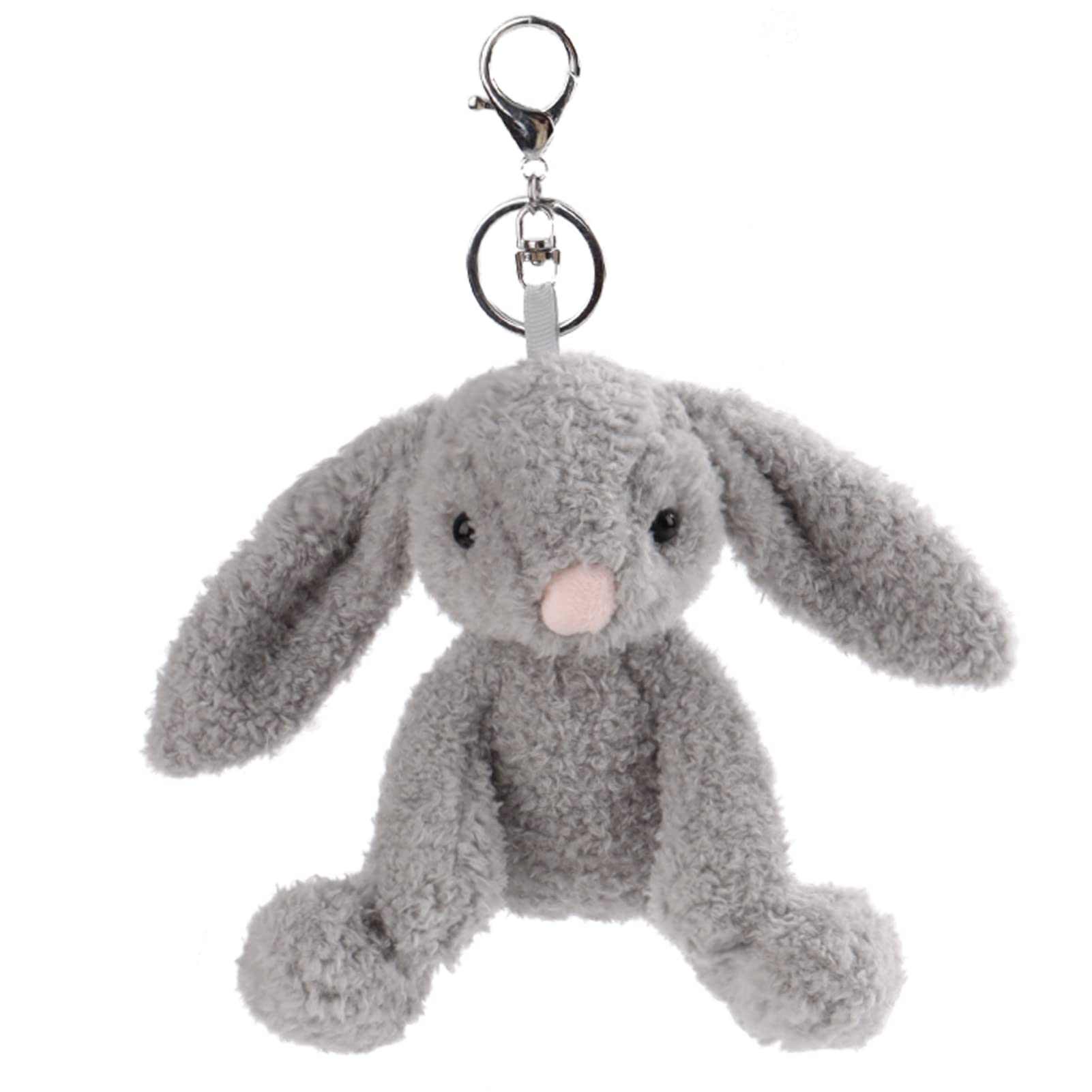 Apricot Lamb Cute Toys Plush Gray Bunny Rabbit Stuffed Animal Soft Keychain for Kids Bag, Purse, Backpack, Handbag (6 Inches)