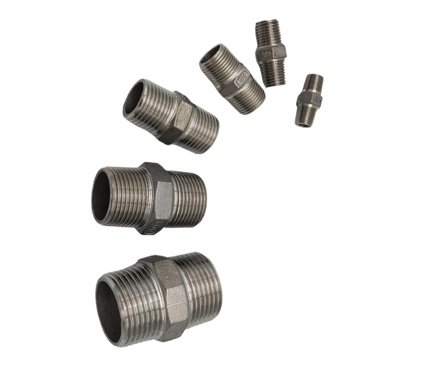Lmrxofe Men's One Color 5-Pack 304 Sus Bsp To Thread Hex Nipple Pipe Fitting - Durable And Reliable Reducer Connector(Dn6)