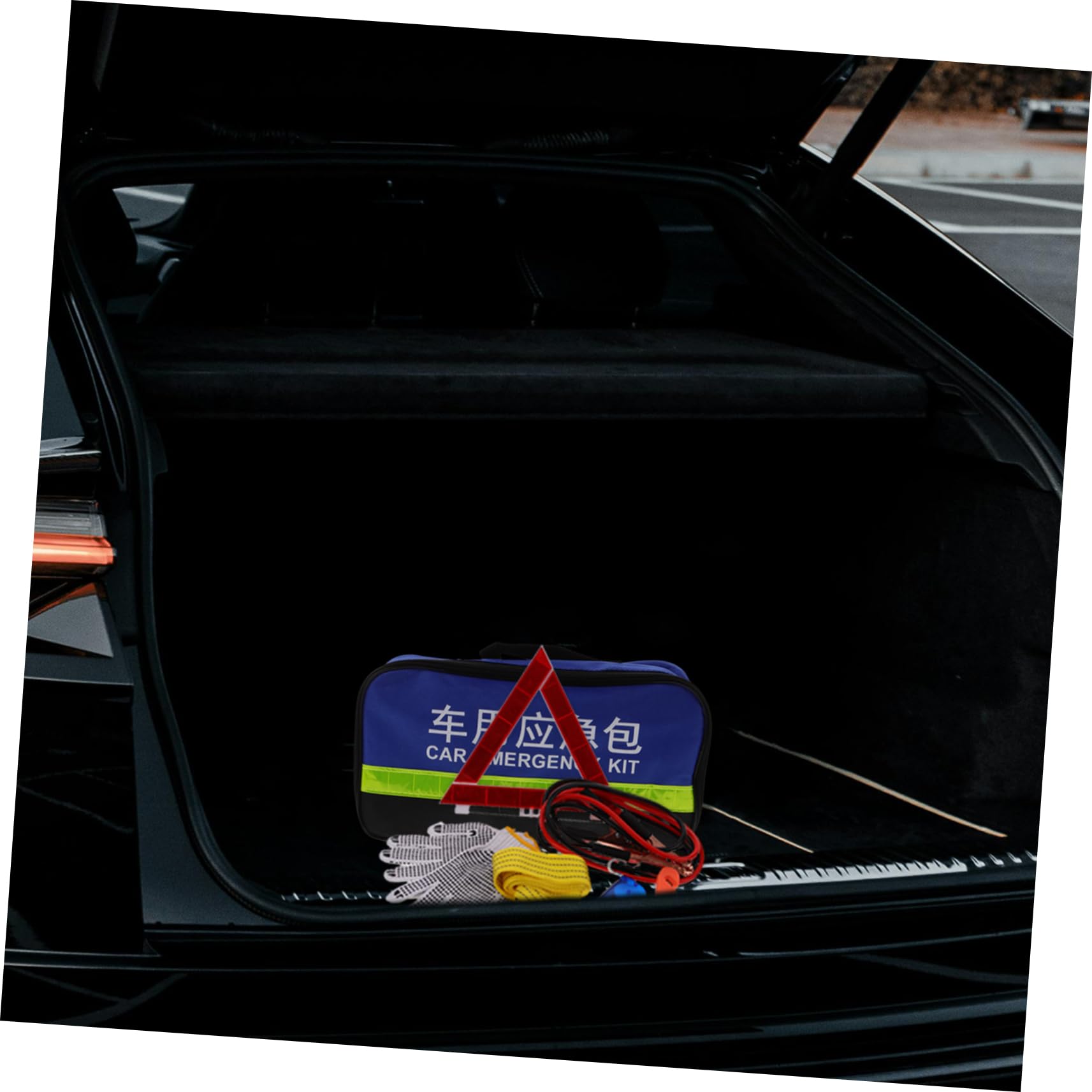 Kit Attrezzi Auto Emergenza, Kit Multiuso in Abs, Gomma, Metallo e Tessuto, Pratico per Controlli Veicolo