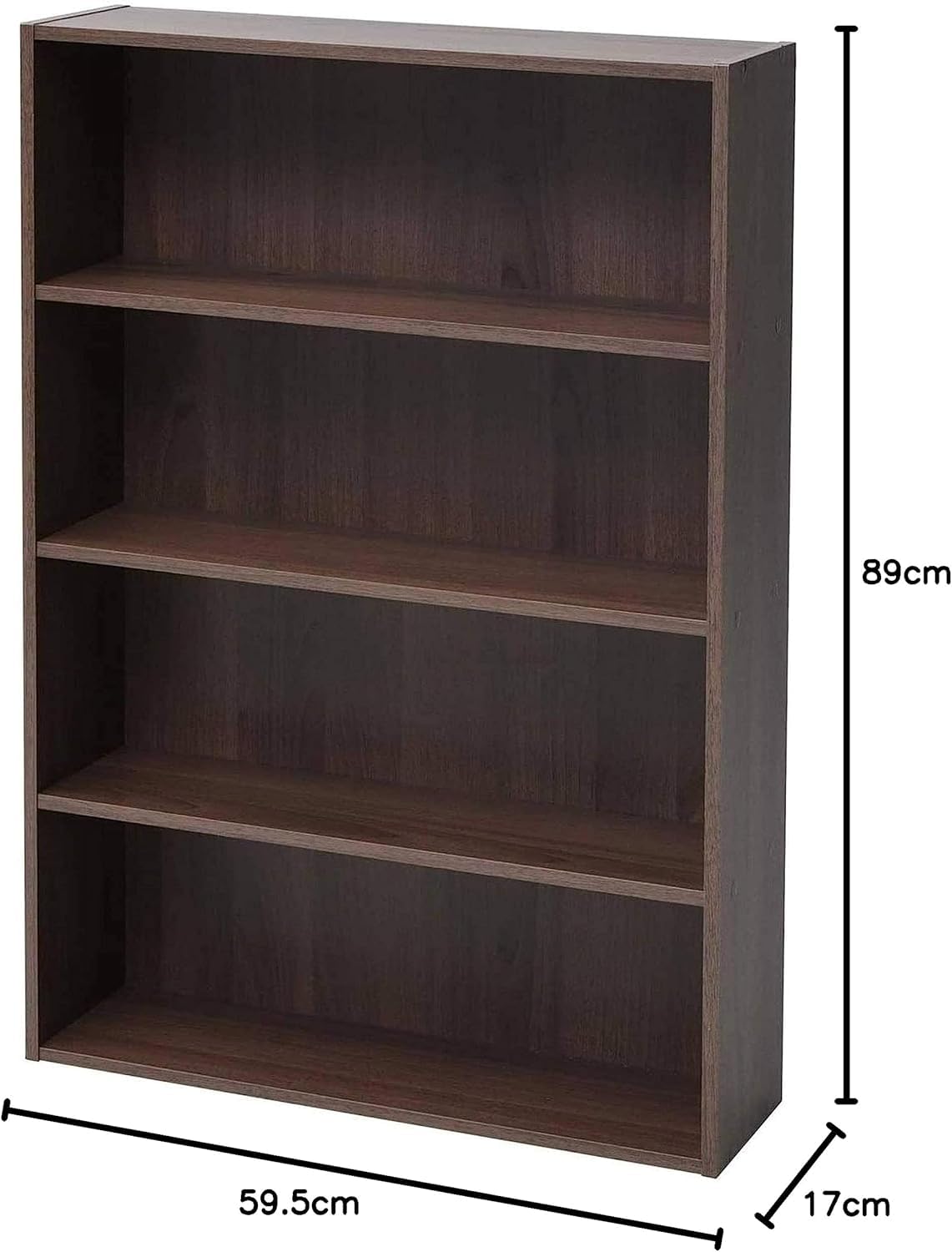 Amazon｜文庫本収納ラック 本棚 ウォルナット 幅60×奥行17×高さ89cm