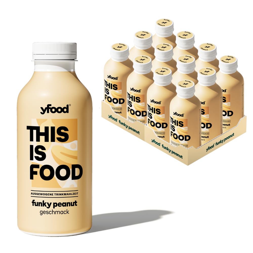 yfood Trinkmahlzeit Funky Peanut, 12 x 500 ml, mit 30 g Protein pro Drink