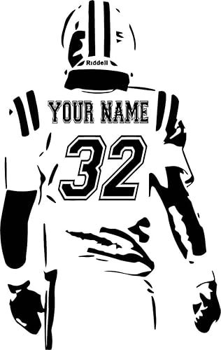 Miniatura 2 de Calcomanía de pared personalizada de fútbol  Elige tu nombre  Números personalizados camisetas de jugador  Adhesivo decorativo para dormitorio de