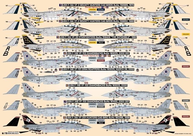 Amazon | DXMデカール 1/72 41-7261 アメリカ海軍 F-14A VF-2/VF-33/VF