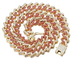 Sunset Red Diamonds Gold Plated Necklace