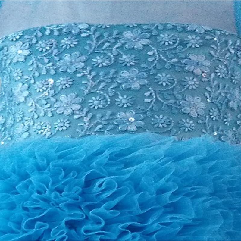 Image of Ripening Baby Girl Net Fluffy Flower Kid Sky Blue Lace Christmas Tutu Gown Birthday Parties New Year Princess Dress for Girls Clothes