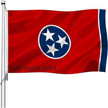 Joven Tennessee Flag 3x5 Outdoor, Double Sided - Heavy Duty, 4 Rows Sewn, Polyester, Water Resistant, 35.4x59.1in