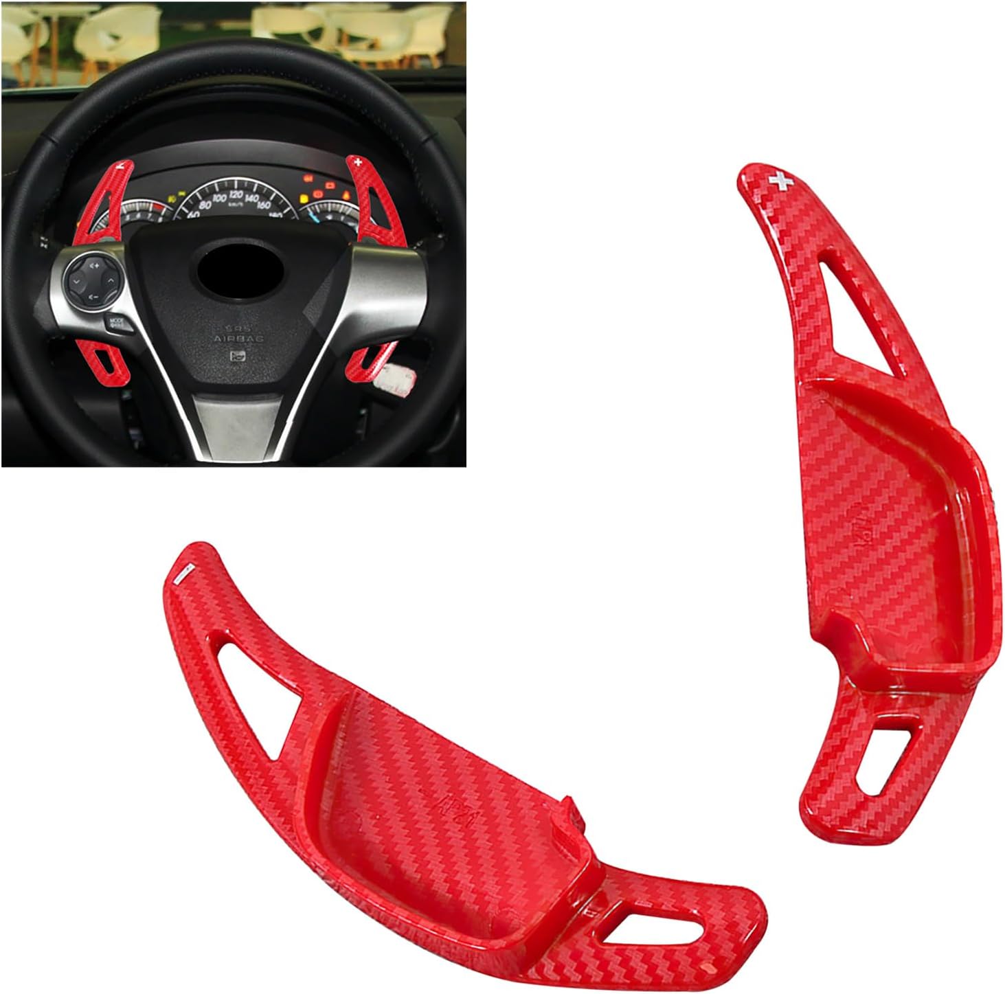 SANRILY ABS Steering Wheel Paddle Shifter Covers Fit for Toyota Camry 2012-2016 Corolla 2014-2018 Paddle Extended Shifter-Carbon Fiber Black 2 Pieces