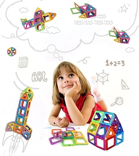 Miniatura 7 de Azulejos magnéticos, bloques de construcción, juguetes STEM, juguetes educativos de construcción para niños pequeños que aprenden y niños mayores de