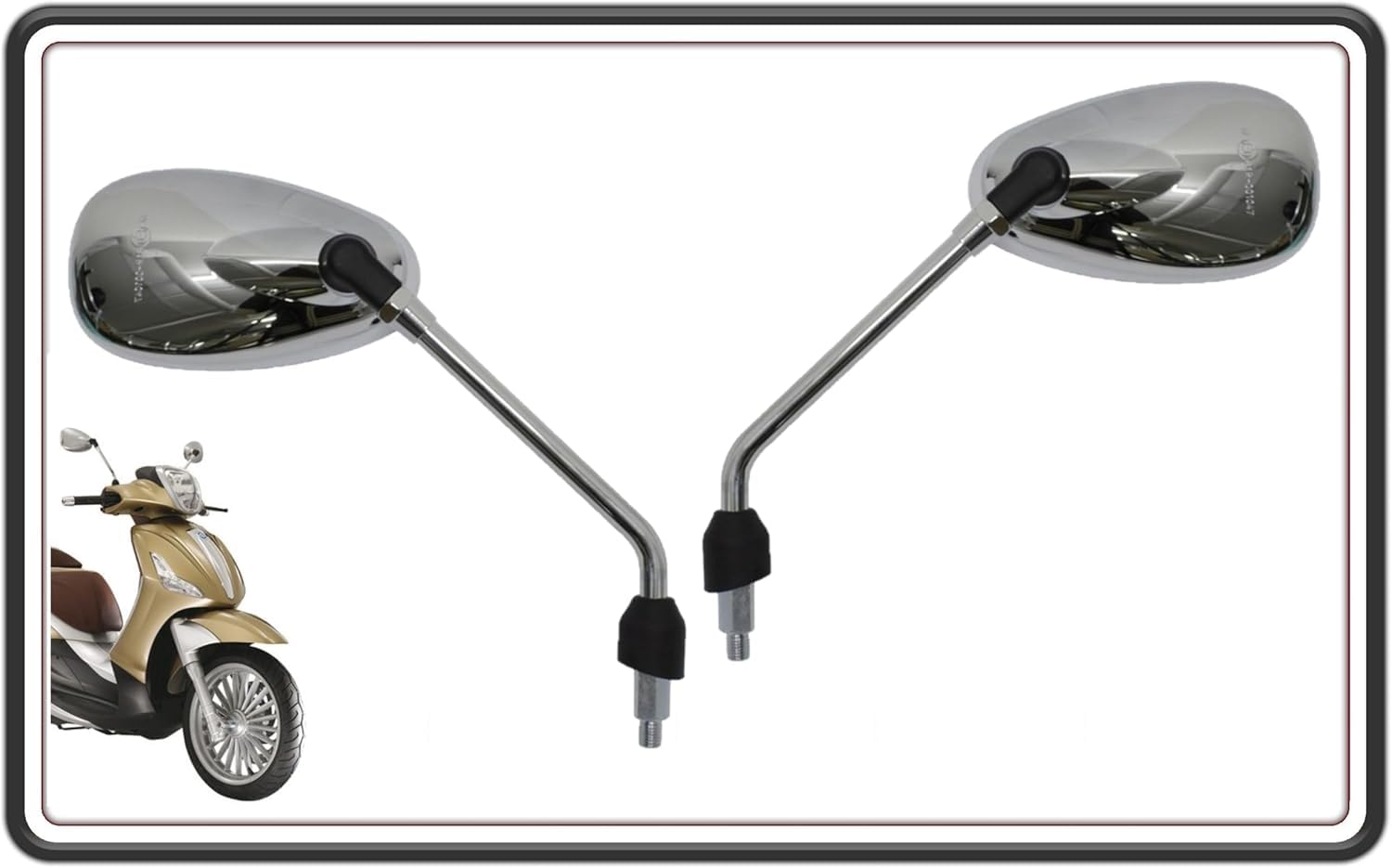 Piaggio KIT 2 SPECCHIO SPECCHIETTO SPECCHIETTI RETROVISORI CROMATI LATO DESTRO E SINISTRO PER PIAGGIO BEVERLY 125, 300, 350 - ORIGINALE PIAGGIO