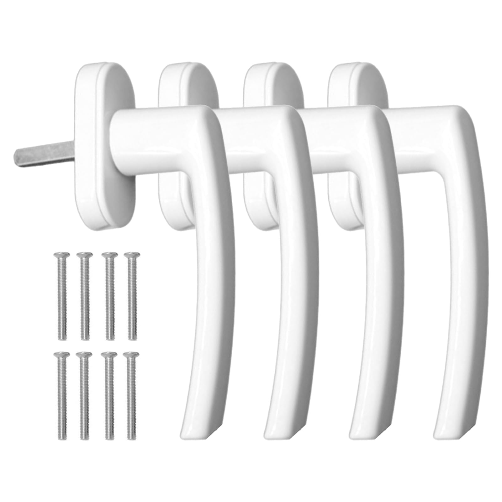 4 maniglie per finestre, in alluminio, senza cilindri di chiusura, maniglia per finestra di sicurezza, lunghezza perno 35 mm, maniglie di sicurezza per finestre, balcone, porta della terrazza (colore: