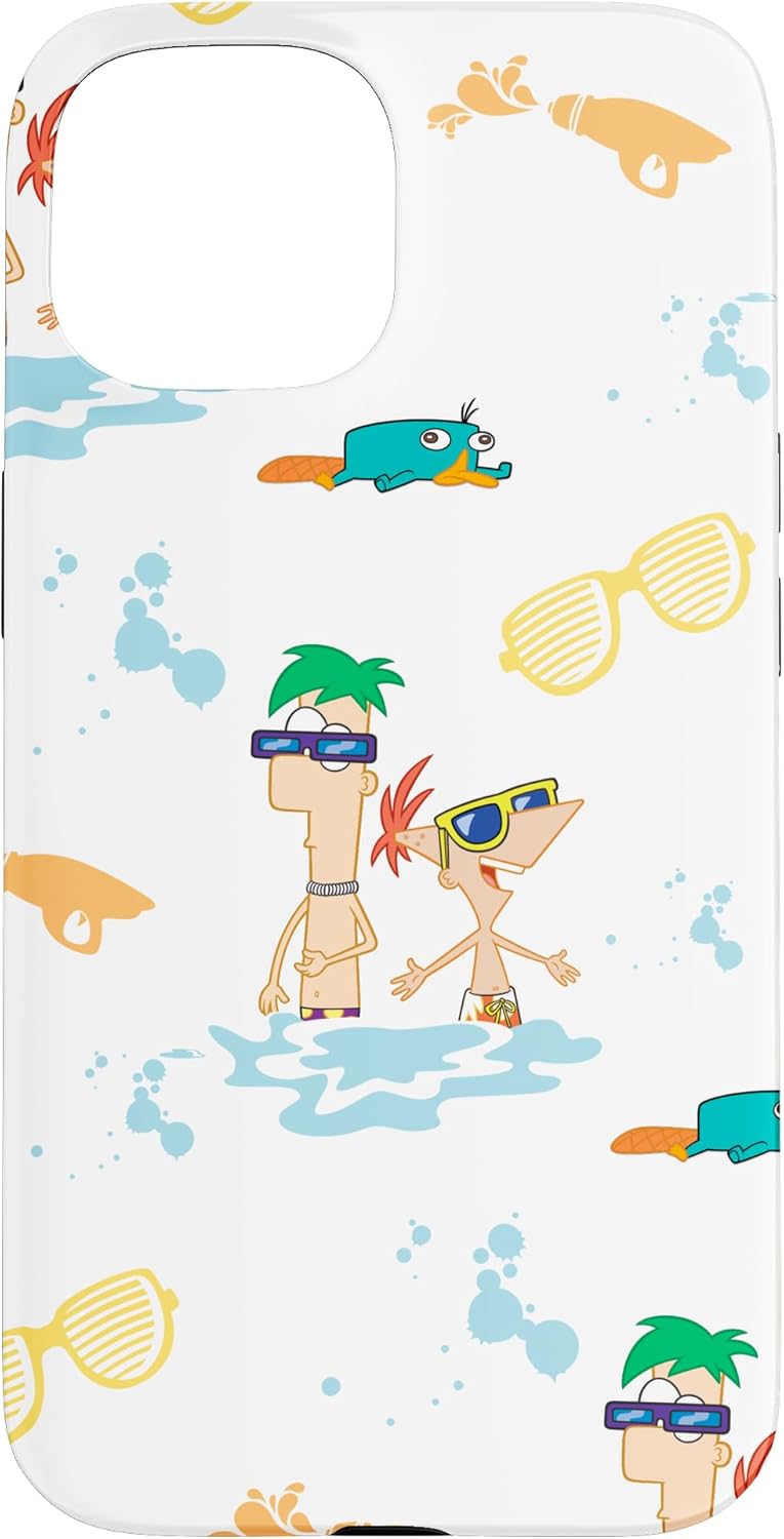 Disney Phineas and Ferb Plus Perry Summer Beach Vacation Fun Case for iPhone 14 Pro