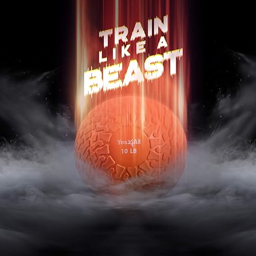 Miniatura 27 de Yes4All Slam Balls, 10-40lb Weighted Ball Weight, Durable PVC Sand Filled Workout Dynamic Slam Ball for Core Strengthen Dinámico,Negro -,Azul,Bestia