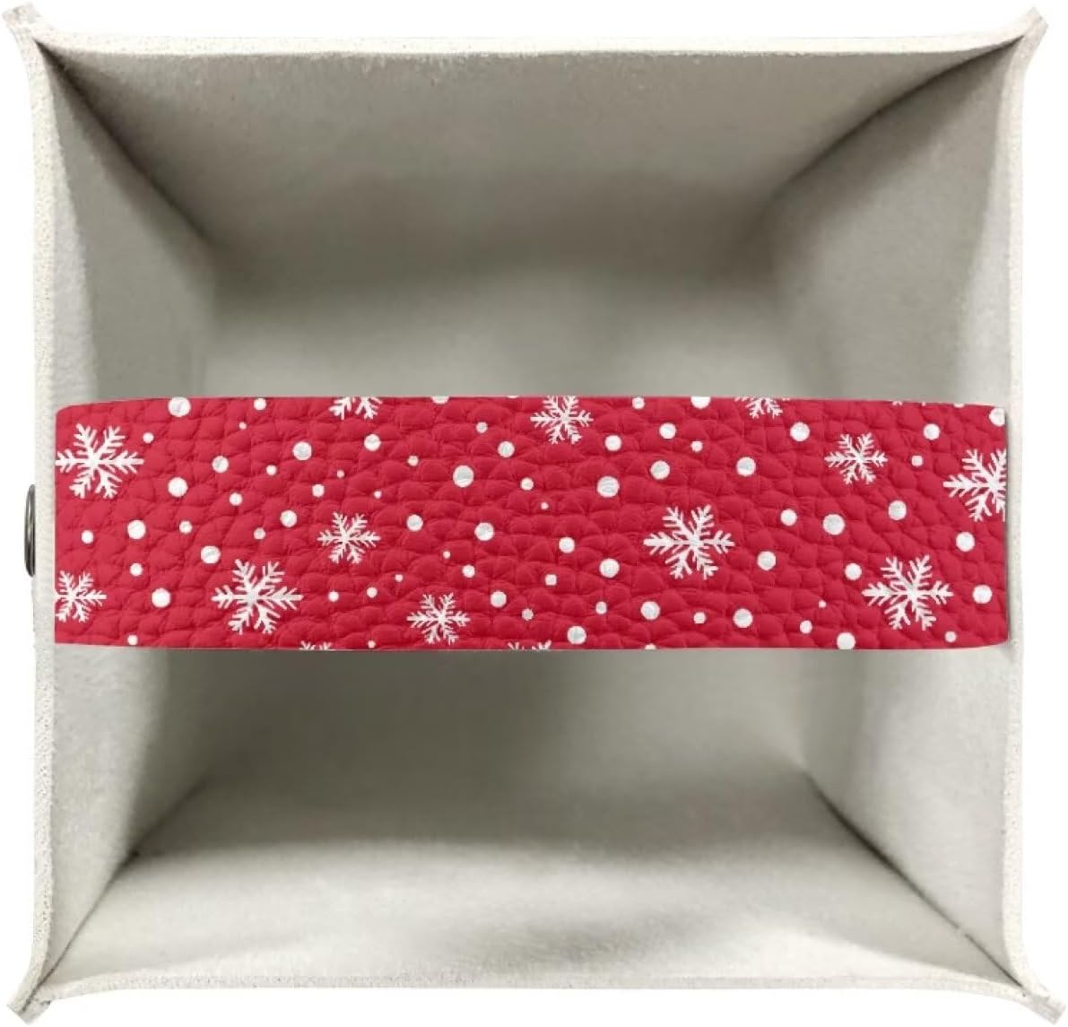 Snowman Tissue Box Cover PU Leather Facial Paper Holder Waterproof Napkin Organizer Dispenser for End Table,Office Desk, Nightstand, Merry Christmas, Red image 3