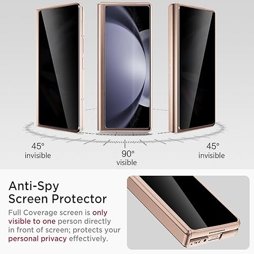 Miniatura 3 de Miimall Funda para Samsung Galaxy Z Fold 5 con protector de pantalla de privacidad, soporte ajustable integrado y protección magnética de bisagra,