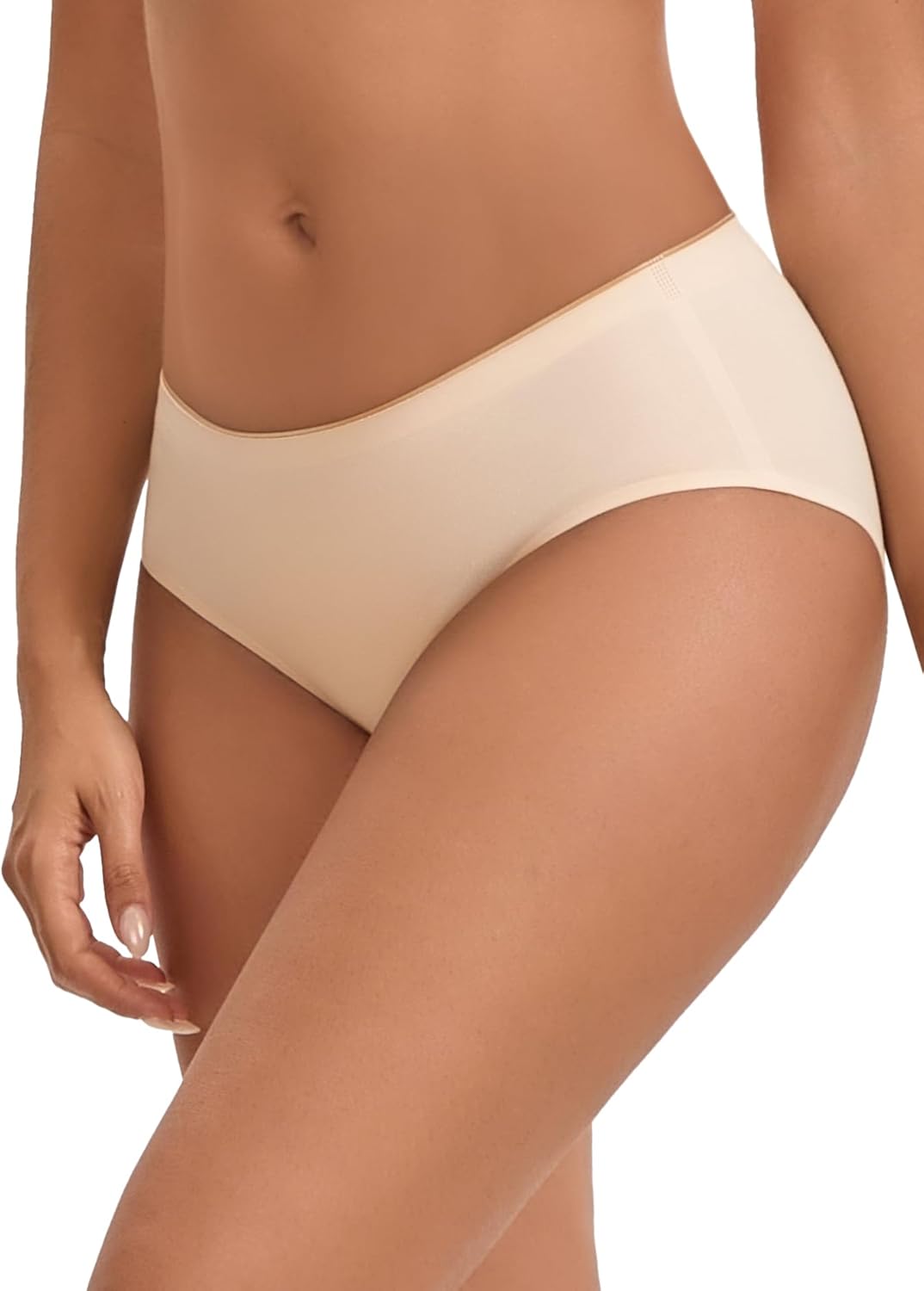 INNERSY Womens Underwear Cotton Seamless Hipster Panties No Show Soft Bikini Briefs 3-Pack - Image 2