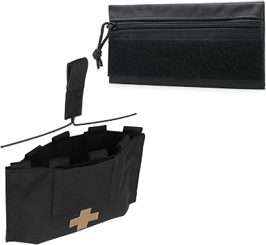 Qavctw Tactical Admin Tool Storage with Hook and Loop, Hanging Pouch Accessory for Backpack Tactical First Aid Pouch Quick-Release EMT Medical Pouch Blow Out Kit Bag with MOLLE and Belt Loop IFAK Pouc