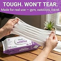 Vista 3 de Veeda Natural Cotton Body Wipes for Adults - 300 Count, Hypoallergenic & pH Balanced Wet Wipes - Unscented Personal Cleansing Wipes Safe for