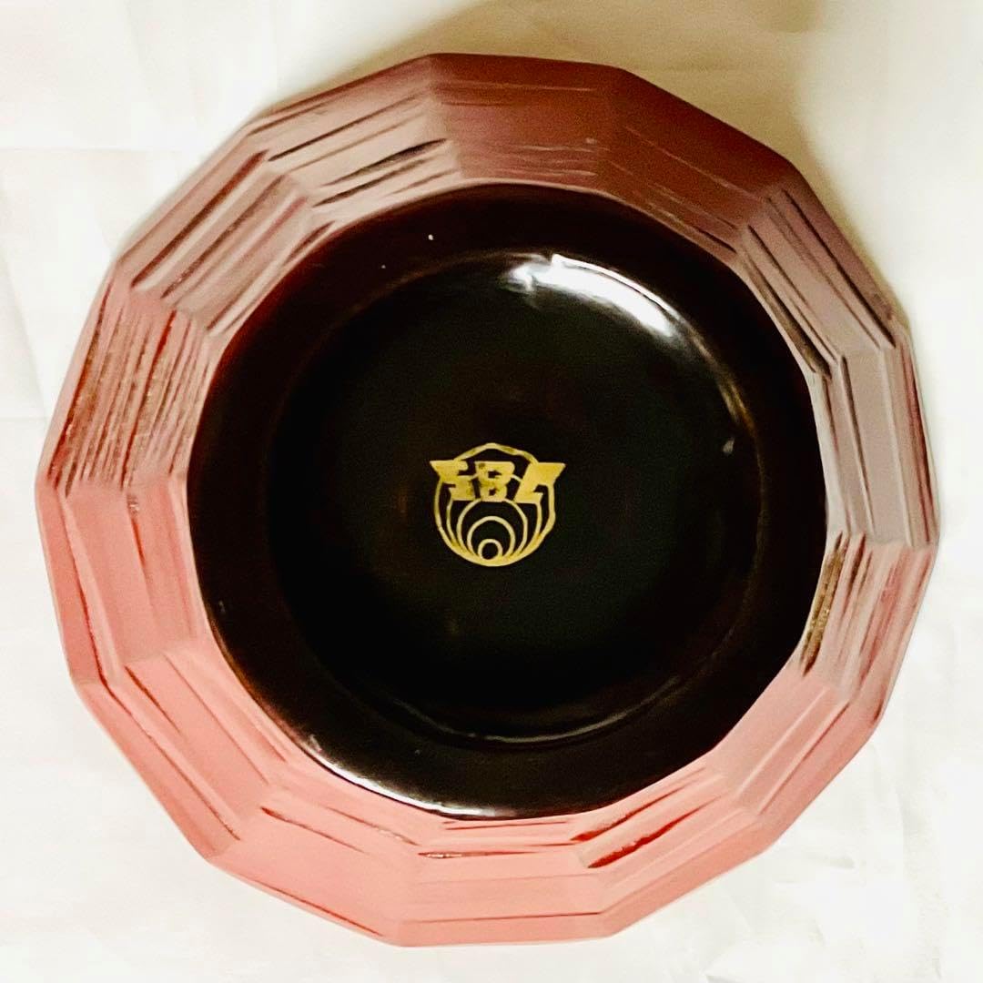 国産 木曽漆器 時代根来塗 朱色 丸盃 大 口径15.5cm、底径8.5