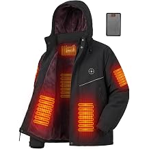 Heated Jacket for Men with Fleece Lining 20000 mAh Battery Fast Charge Windproof Electric Mens Heated Coat