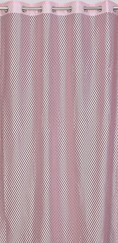 Image of Exporthub Set of 2 Piece Fancy Sparkling Zig Zag Design Pink Color Heavy Quality Sheer Strip Semi-Transparent Net Curtains - Long Door - 9 feet Long Living Room and Bedroom (EHSPR271 94)