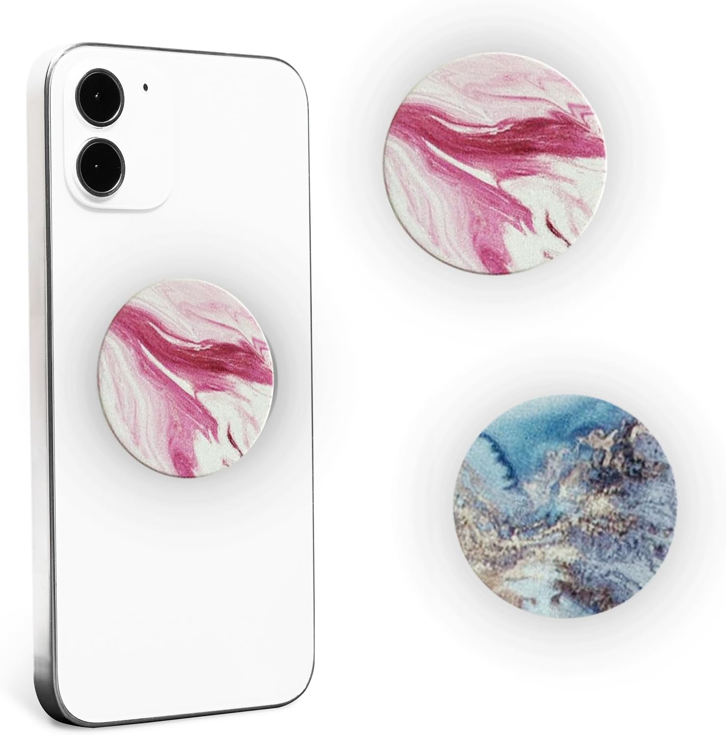 Ethlomoer2 Pack Phone Ring Holder Grips,Multi-functional Phone Accessories with Foldable Stand and Finger Holder,Compatible with Smartphones and Tablets,Ring Holder for Phone Case (sea-wave)