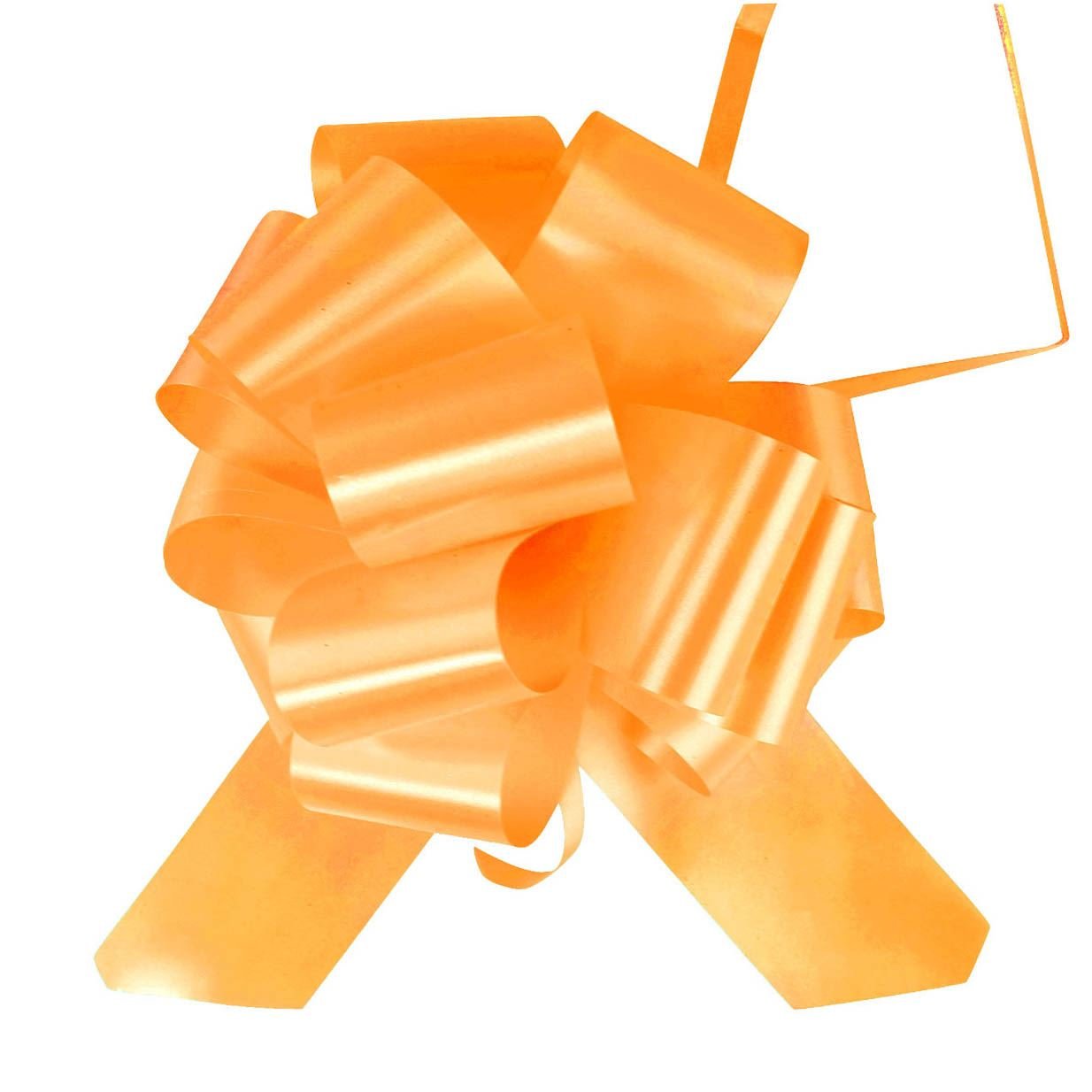 50mm PP Pull Bows and Ribbon! Florist PullBow Pew Poly PP Large Pompom[Orange,20 Bows]