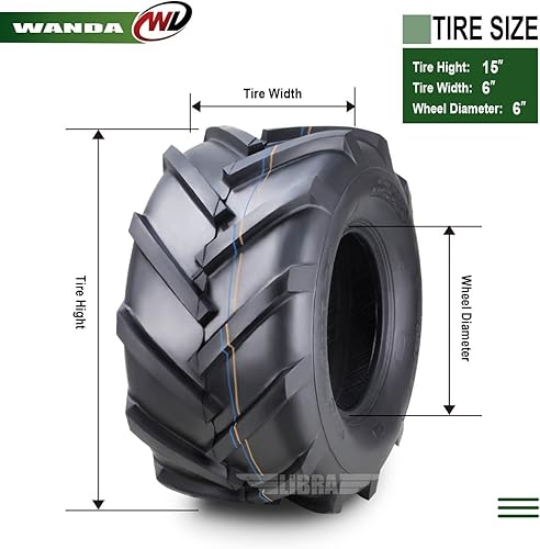Miniatura 133 de WANDA One 18x7.50-8 Lawn Mower Cart Turf Tires P332 /4PR