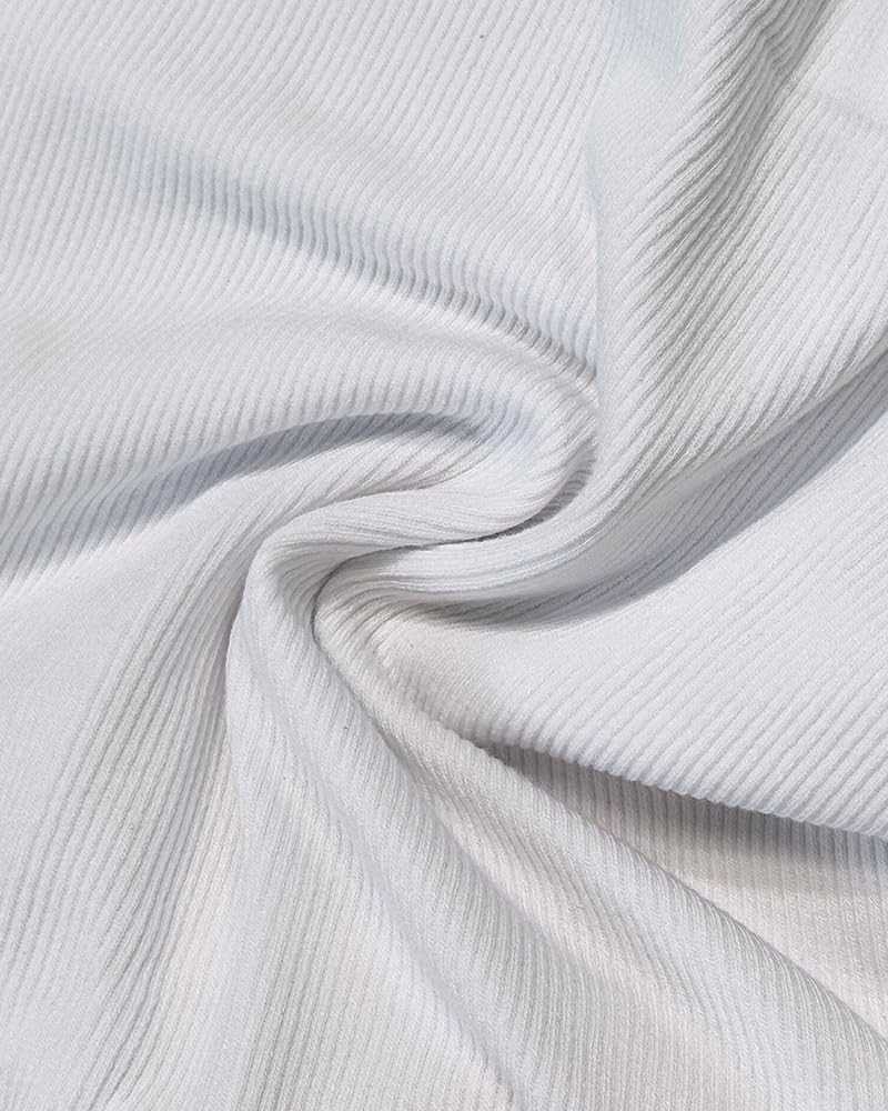 CHICME Women Seamless Built-in Bra Long Sleeve Shirts U Neck Knit T-Shirts Basic Tops Fall Winter Outfits - Image 6