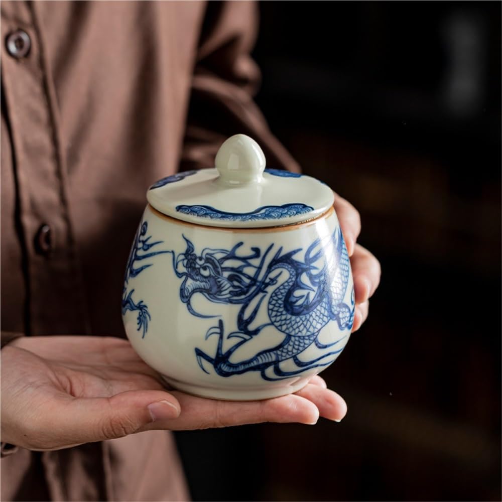 Ceramiczny pojemnik na herbatę, kreatywny retro słoik do przechowywania herbaty, ceramiczny słoik z uszczelnieniem, ceramiczny domowy przenośny słoik do przechowywania herbaty, chiński zestaw do her
