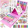 Goldge Kids Art Set, 230 PCS+ Art Supplies for Kids with Double-Sided Easel, Coloring Kit for Kids with Crayons, Colored Pencils, Markers, Watercolor Paints, Drawing Kit Gifts for Girls Boys