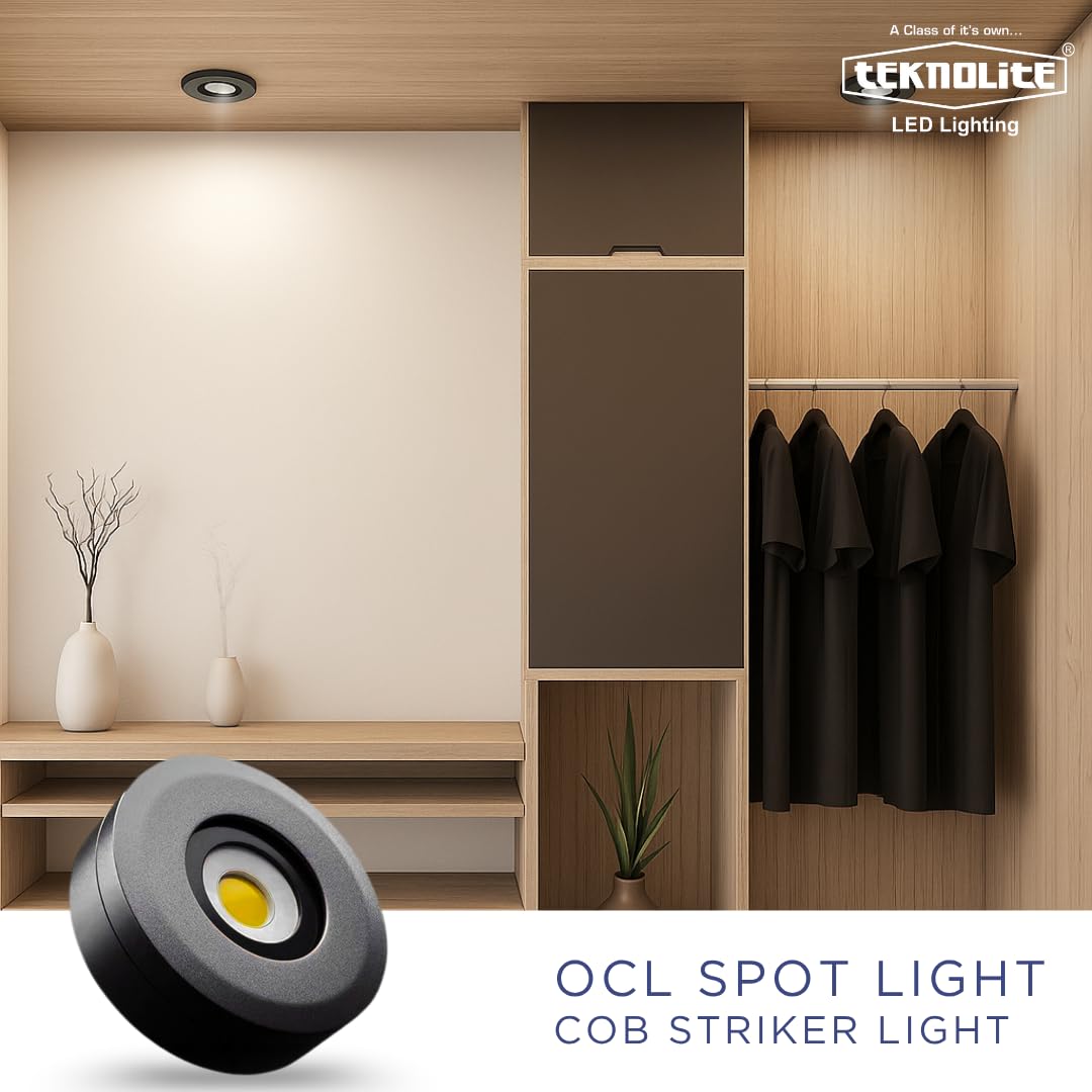 TEKNOLITE OCL 5W White Body Natural White COB LED Surface Ceiling Light | IP65 Waterproof Energy Efficient Spot Light | Indoor Outdoor Light for Home, Balcony, Garden, Bedroom, Bathroom | Pack of 8 4