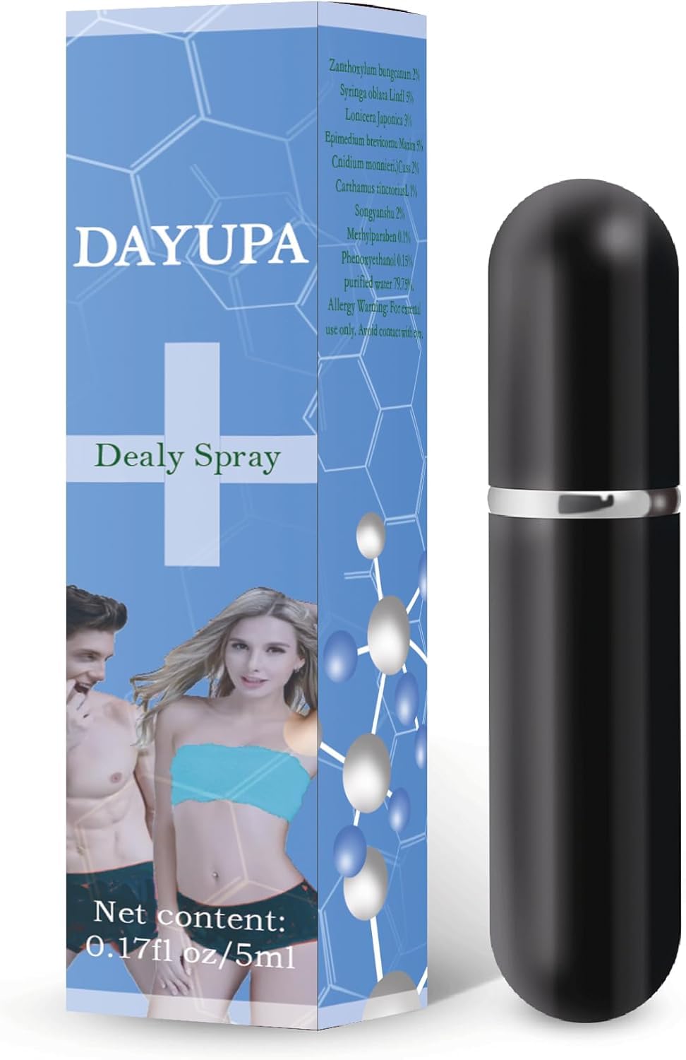 DAYUPA - Enhancers - Desensitizing Delay Spray for Men, Clinically Validated to Last Longer in Bed - Prolonged Climax - 5ml Blue