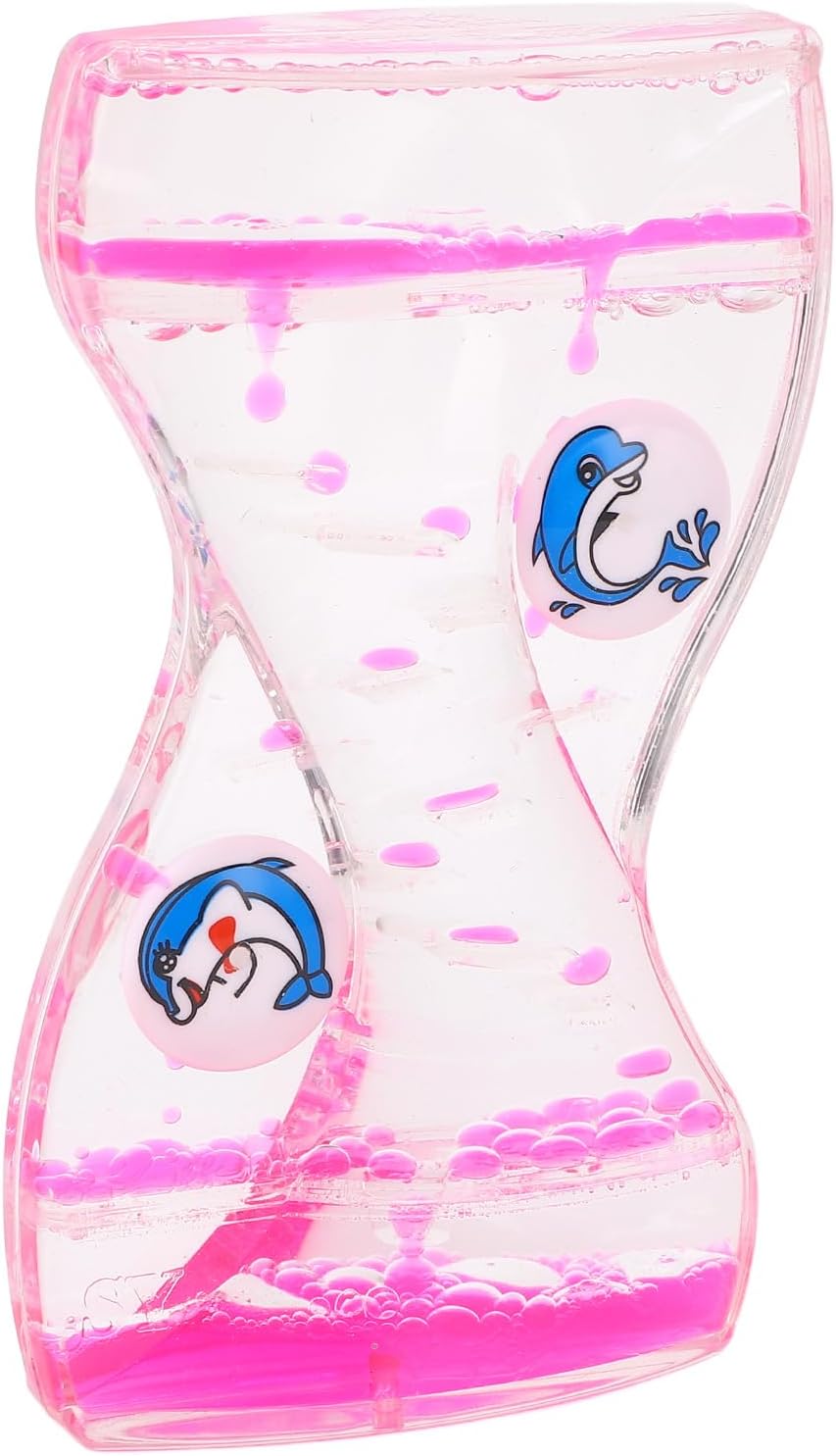 Yctze Liquid Motion Bubbler Timer, Multifunctional Acrylic Bubble Timer, Stylish Look Sensory Toy for Office & Home Relaxing Desk Decor (Dolphin Style)