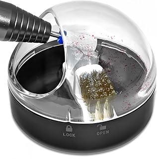 Nail Drill Bits Cuticle Cleaning Tool with Brush Cover Cleaner Case, 2-in-1 Steel Wire Brush & Nylon Brush, Acrylic Nail Tool for Carbide/Ceramic Nail Drill Bits - Black