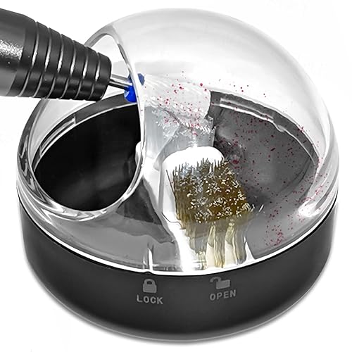 Brocas de uñas Herramienta de limpieza de cutículas con funda limpiadora de cubierta de cepillo, cepillo de alambre de acero 2 en 1 y cepillo de