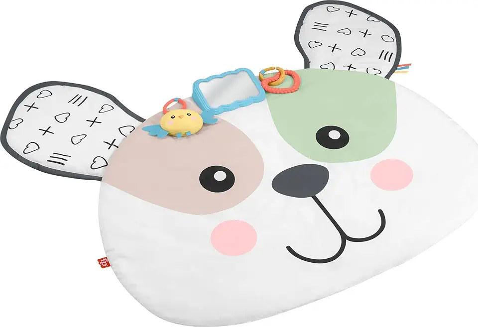 Fisher-Price Baby Tummy Time Toy, Puppy Perfection Giant Play Mat with Sensory Development Activities for Newborns 0+ Months (Amazon Exclusive)