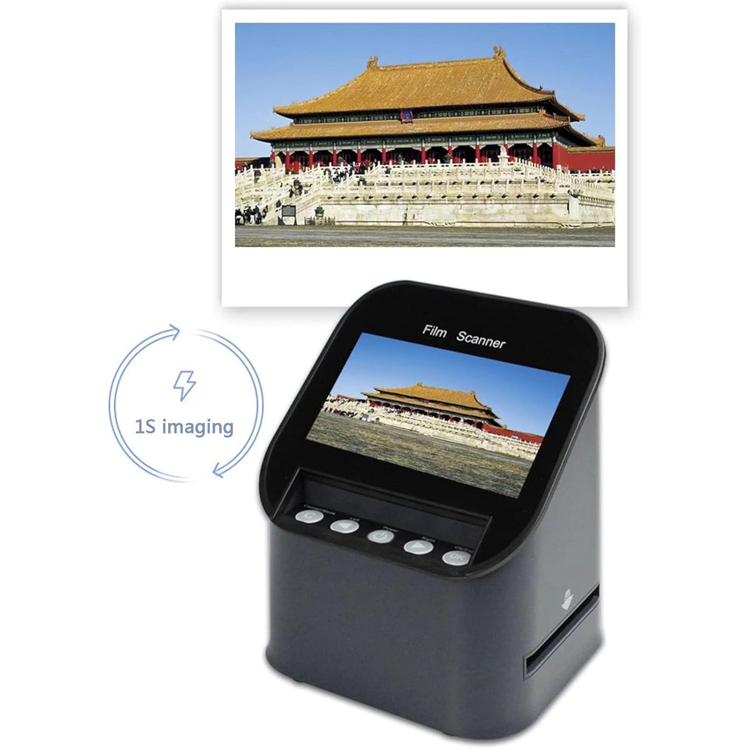 Scanner per pellicole 135, Scanner per Diapositive digitali da 22 MP, con Ampio Schermo a Colori TFT da 4,3", Formati di Pellicola supportati (135/126KPK/110/SUPER8/pellicola positiva/Pellicola nega