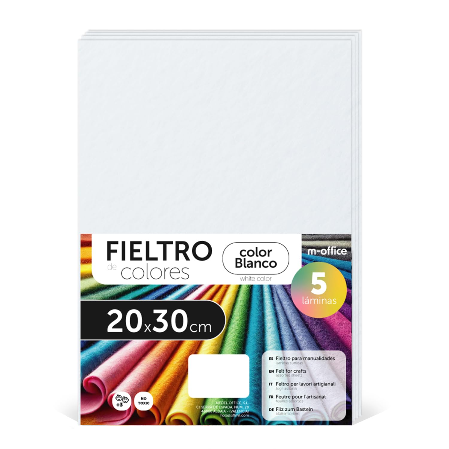 Fieltro para Manualidades, Fieltro de Colores, Suave y Flexible, Material para Costura, Telas Patchwork, Ideal para proyectos DIY, artesanía o decoración, 20x30cm - m-office (rojo, 10 uds) — view 123