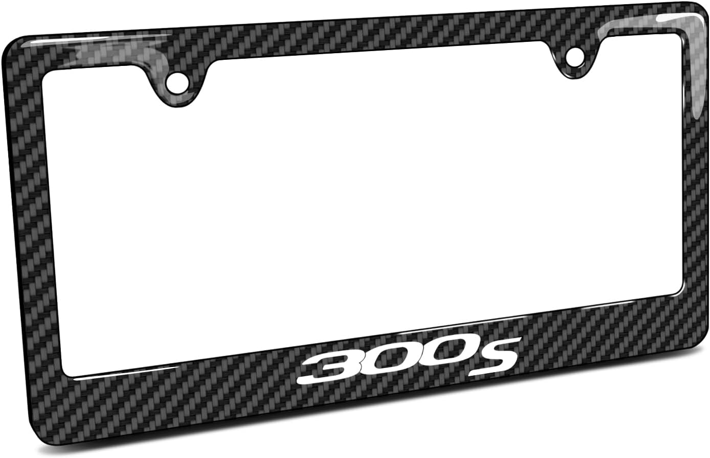 iPick Image for Chrysler 300S Black Carbon Fiber Look ABS Plastic License Plate Frame