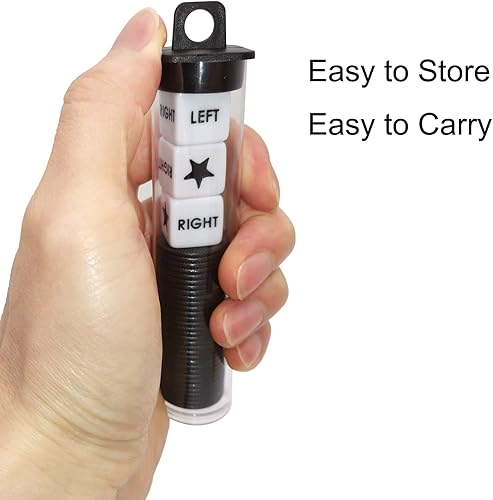 Miniatura 2 de Juego de dados de centro izquierdo y derecho con 3 dados + 36 fichas. El almacenamiento de tubo redondo es muy conveniente para viajar. Fácil de