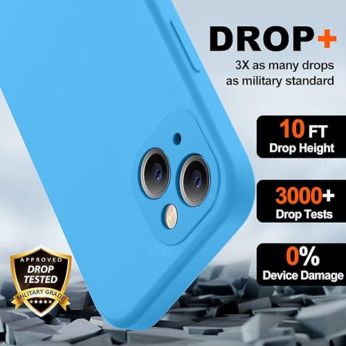 Miniatura 4 de BossKiss Funda compatible con iPhone 13, silicona líquida de alta calidad tacto aterciopelado 2 protectores de pantalla de vidrio templado 9H,