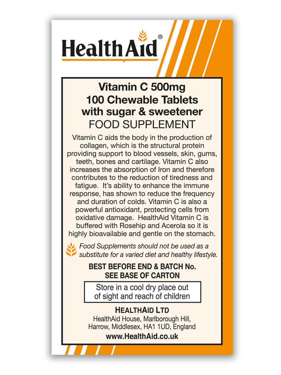 Vitamin C 500mg 100's Masticabile